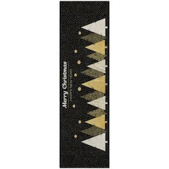 Luxury Washable Indoor/Outdoor Merry & Bright Black 2'3" x 7'6" Runner Rug