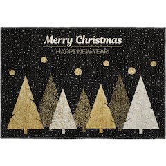 Luxury Washable Indoor/Outdoor Merry & Bright Black 1'8" x 2'6" Rug