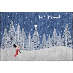 Luxury Washable Indoor/Outdoor Merry & Bright Navy 1'8" x 2'6" Rug