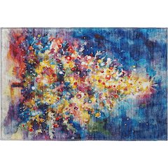 Luxury Washable Indoor/Outdoor Merry & Bright Navy 1'8" x 2'6" Rug