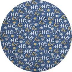 Luxury Washable Indoor/Outdoor Merry & Bright Navy 8' x 8' Round Rug