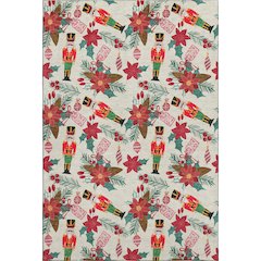 Luxury Washable Indoor/Outdoor Merry & Bright Ivory 2'6" x 3'10" Rug