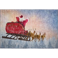 Luxury Washable Indoor/Outdoor Merry & Bright Twilight 1'8" x 2'6" Rug