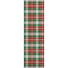 Luxury Washable Indoor/Outdoor Merry & Bright Emerald 2'3" x 7'6" Runner Rug