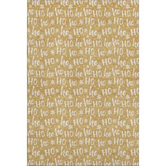 Luxury Washable Indoor/Outdoor Merry & Bright Gold 2'6" x 3'10" Rug