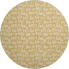 Luxury Washable Indoor/Outdoor Merry & Bright Gold 8' x 8' Round Rug