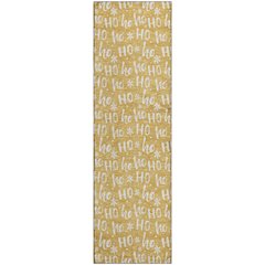 Luxury Washable Indoor/Outdoor Merry & Bright Gold 2'3" x 7'6" Runner Rug