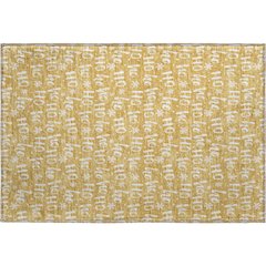 Luxury Washable Indoor/Outdoor Merry & Bright Gold 1'8" x 2'6" Rug