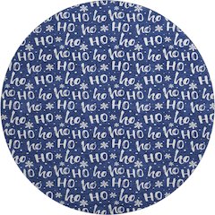 Luxury Washable Indoor/Outdoor Merry & Bright Navy 8' x 8' Round Rug