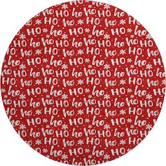 Luxury Washable Indoor/Outdoor Merry & Bright Red 8' x 8' Round Rug