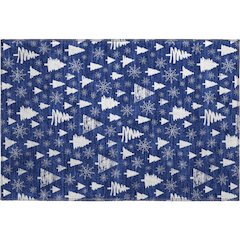 Luxury Washable Indoor/Outdoor Merry & Bright Navy 1'8" x 2'6" Rug