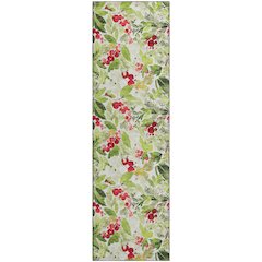 Luxury Washable Indoor/Outdoor Merry & Bright Aloe 2'3" x 7'6" Runner Rug