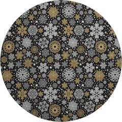 Luxury Washable Indoor/Outdoor Merry & Bright Black 8' x 8' Round Rug
