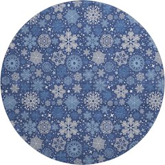 Luxury Washable Indoor/Outdoor Merry & Bright Navy 8' x 8' Round Rug