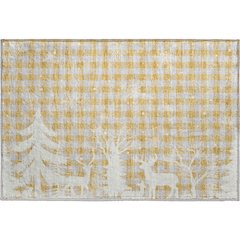 Luxury Washable Indoor/Outdoor Merry & Bright Gold 1'8" x 2'6" Rug