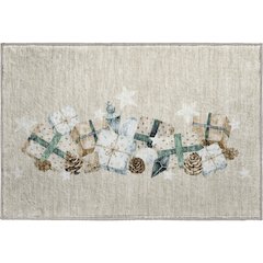Luxury Washable Indoor/Outdoor Merry & Bright Beige 1'8" x 2'6" Rug