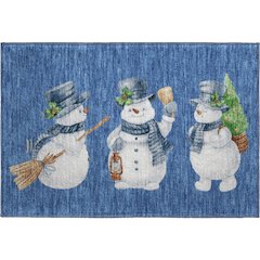 Luxury Washable Indoor/Outdoor Merry & Bright Navy 1'8" x 2'6" Rug