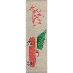 Luxury Washable Indoor/Outdoor Merry & Bright Putty 2'3" x 7'6" Runner Rug
