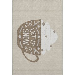 Luxury Washable Indoor/Outdoor Merry & Bright Beige 2'6" x 3'10" Rug