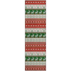 Luxury Washable Indoor/Outdoor Merry & Bright Red 2'3" x 7'6" Runner Rug