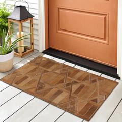 Laredo Brown Animal Patchwork 1'8" x 2'6" Accent Rug Brown ALR34
