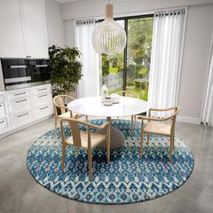 Bravado Seaglass Transitional Ikat 8' x 8' Area Rug Seaglass ABV31