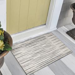 Waverly Beige Contemporary Striped 1'8" x 2'6" Accent Rug Beige AWA31