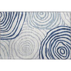 Machine Washable Indoor/Outdoor Neo Blue 1'8" x 2'6" Rug