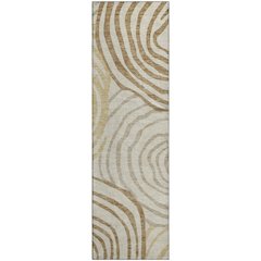 Machine Washable Indoor/Outdoor Neo Gold 2'3" x 7'6" Runner Rug