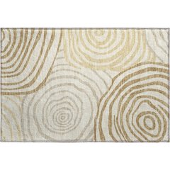 Machine Washable Indoor/Outdoor Neo Gold 1'8" x 2'6" Rug