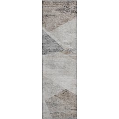 Machine Washable Indoor/Outdoor Neo Silver 2'3" x 7'6" Runner Rug