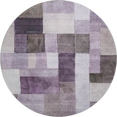 Machine Washable Indoor/Outdoor Neo Eggplant 8' x 8' Round Rug