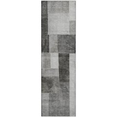 Machine Washable Indoor/Outdoor Neo Pewter 2'3" x 7'6" Runner Rug