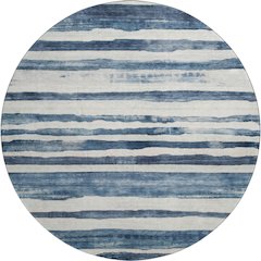 Machine Washable Indoor/Outdoor Neo Denim 8' x 8' Round Rug