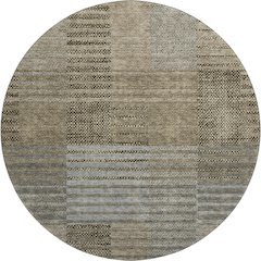 Machine Washable Indoor/Outdoor Neo Taupe 8' x 8' Round Rug
