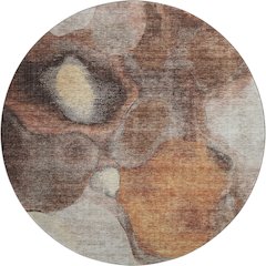 Machine Washable Indoor/Outdoor Neo Coffee 8' x 8' Round Rug