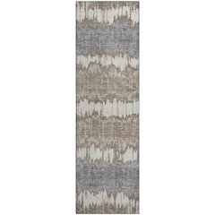 Machine Washable Indoor/Outdoor Neo Taupe 2'3" x 7'6" Runner Rug