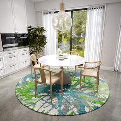 Bravado Green Contemporary Color Splash 8' x 8' Area Rug Green ABV36