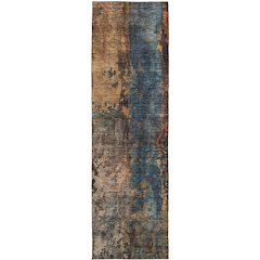 Indoor/Outdoor Nouveau Blue 2'3" x 7'6" Runner Rug