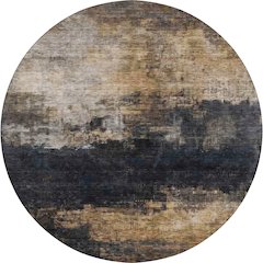 Indoor/Outdoor Nouveau Charcoal 8' x 8' Round Rug
