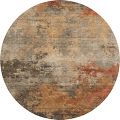 Indoor/Outdoor Nouveau Khaki 8' x 8' Round Rug