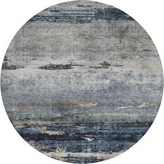 Indoor/Outdoor Nouveau Navy 8' x 8' Round Rug