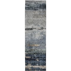 Indoor/Outdoor Nouveau Navy 2'3" x 7'6" Runner Rug
