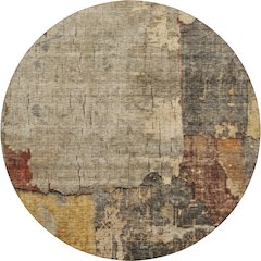 Indoor/Outdoor Nouveau Khaki 8' x 8' Round Rug