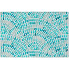 Indoor/Outdoor Surfside ASR37 Aqua Washable 1'8" x 2'6" Rug