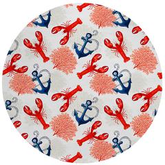 Indoor/Outdoor Harpswell AHP34 Red Washable 8' x 8' Round Rug