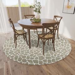 Safari Taupe Animal Animal Print 8' x 8' Area Rug Taupe ASF34