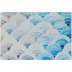 Indoor/Outdoor Surfside ASR35 Blue Washable 1'8" x 2'6" Rug