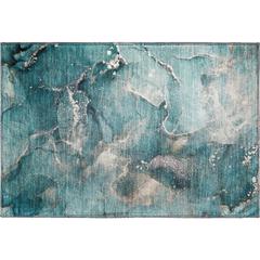 Luxury Washable Odyssey OY11 Teal 1'8" x 2'6" Rug