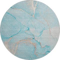 Luxury Washable Odyssey OY7 Teal 8' x 8' Rug